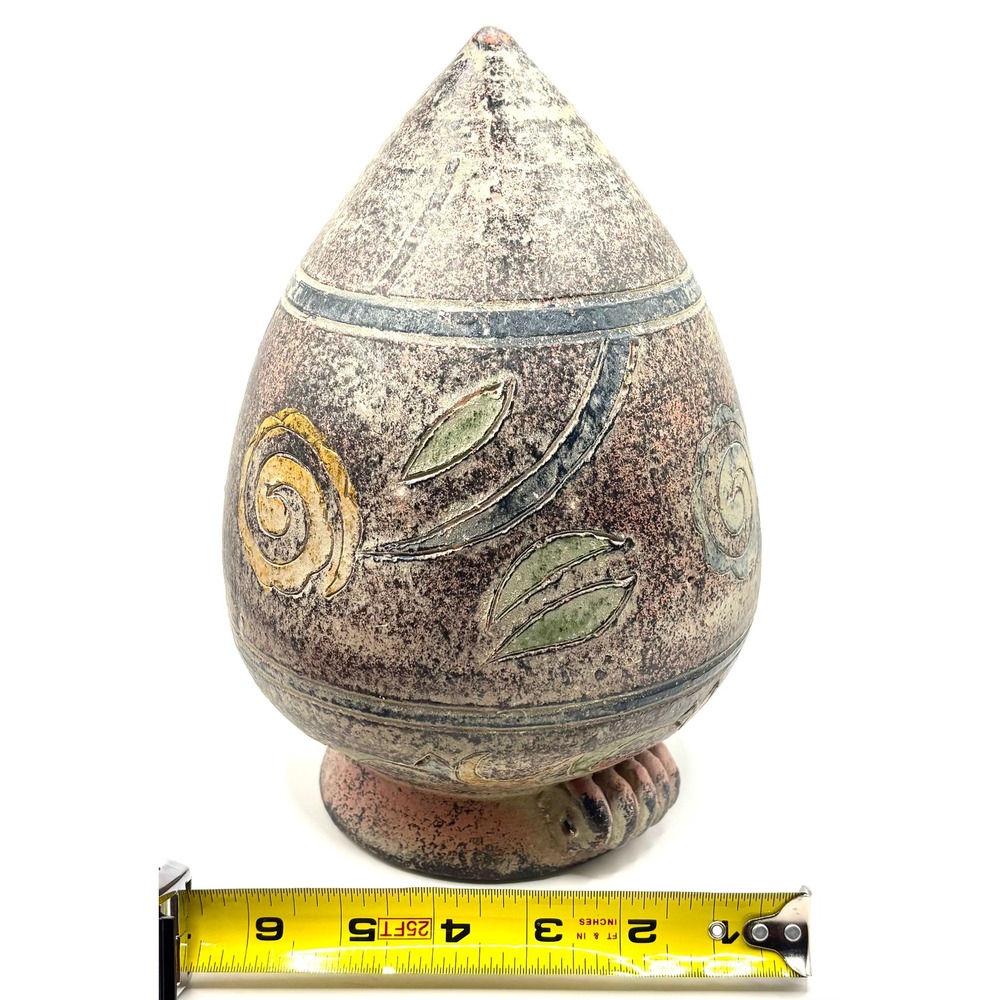 Unbranded Terracotta Pottery Vase Brown Excellent Rustic Floral Teardrop Vessel